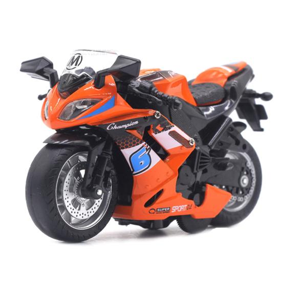 1/14 Simulation Motorcycle Pull Back Model with LED Music Learning Kids Toy