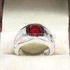 Ruby Oval Cut Gemstone With 925 Sterling Silver Ring For Men's #B548 JL375686406833