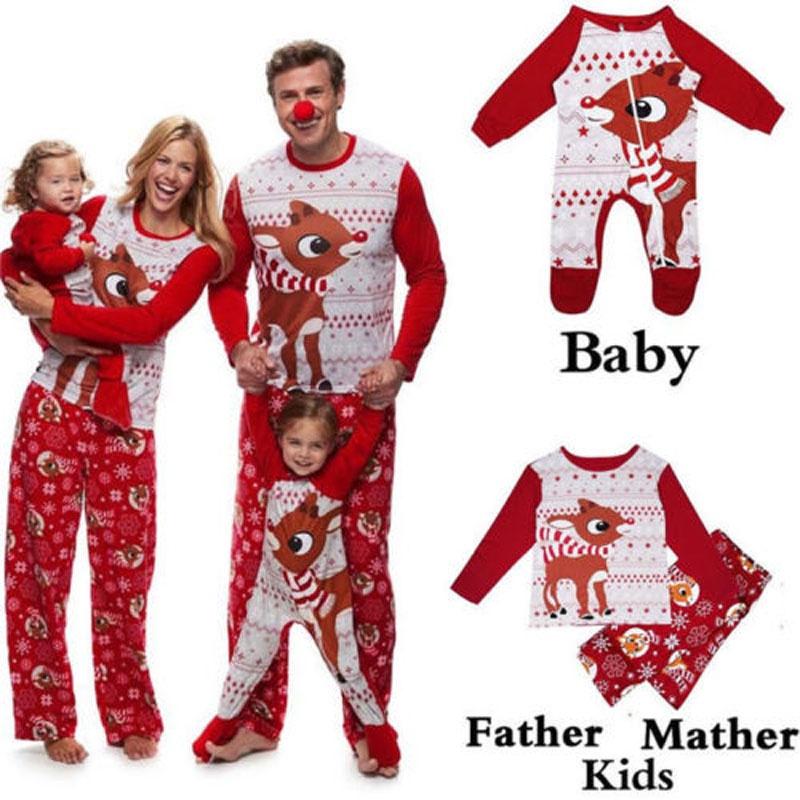 Luxurious Christmas Family Matching Clothes With Adorable Fox Design And Unisex Pajamas Set