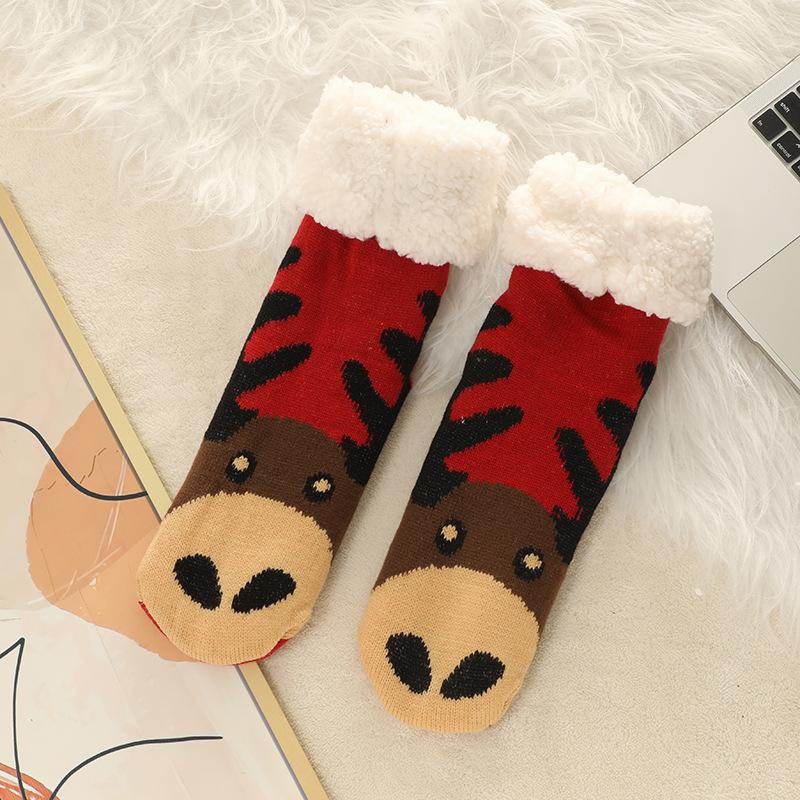 Kadın Kışlık Rahat Kalın Kaydırmaz Tabanlı Sıcak Tüylü Çoraplar Polar Astarlı Ev Çorapları Kadınlar İçin Kabarık Terlik Çorapları