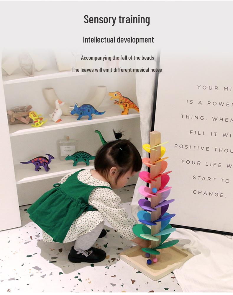 Rainbow Music Tree: Colorful Petal Leaves Rolling Ball Educational Toy for Kids' Birthday