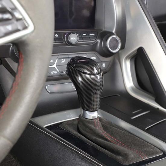 ABS Carbon Interior Gear Head Cover Accessories Trim For Corvette C7 ZR1 2014-19