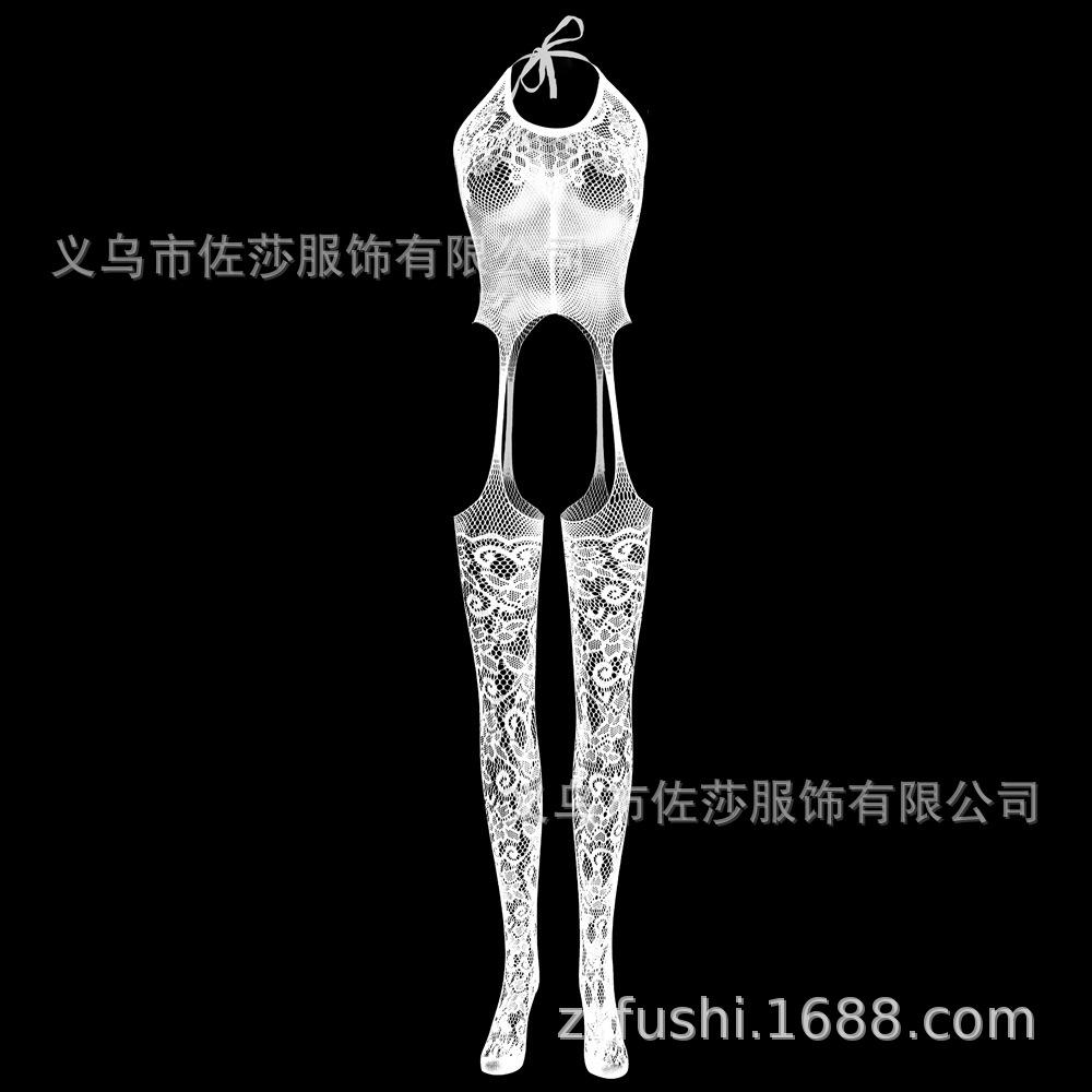 Sex Underwear Uniform Jacquard Onesie Lace-up Crotch Tights Stockings