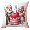New Valentine's Day Pillow Cover Fun Watercolor Valentine's Day Old Couple Push Cover Home Cushion Cover