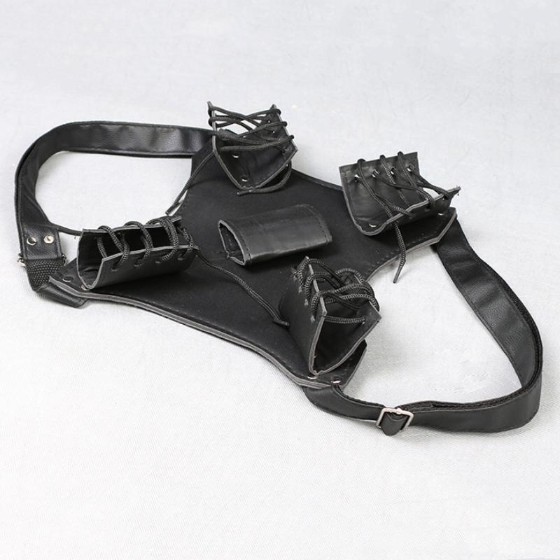 Medieval Double Katana Sword Belt Holster Anime Demon Cosplay Prop Samurai Sabre Waist Real Japan Katana Backpack Holder Decor