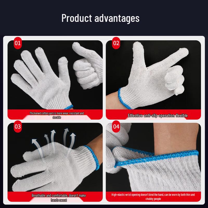 Tianqi Heavy-Duty Cotton Work Gloves