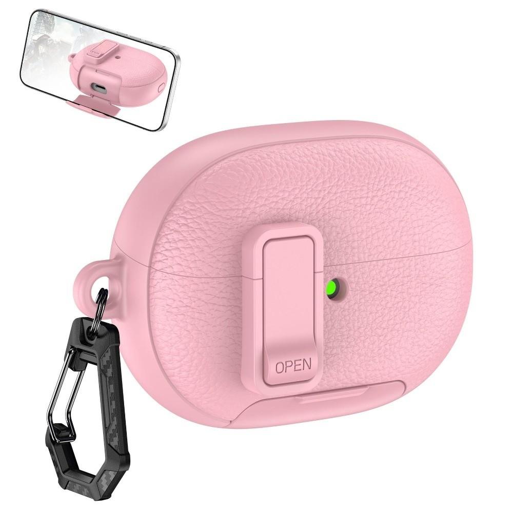 Anti Scratch Protective Case Shockproof Leather Case for Huawei FreeBuds Pro5 Travel Use розовый