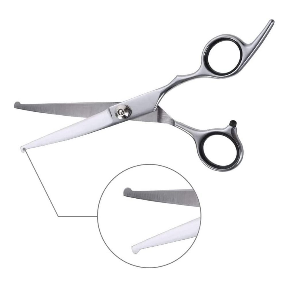 With Safety Round Tips Pet Grooming Shears Pet Hairdressing Curve Scissors  Grooming