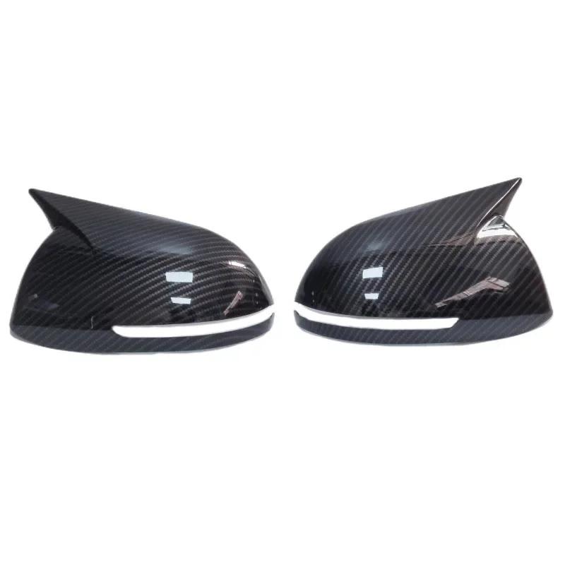 For KIA K2 2011-2016 RIO 3 2011-2017 Car Rearview Side Mirror Cover Sticker Wing Cap Exterior Door Case Trim Carbon Fiber Black