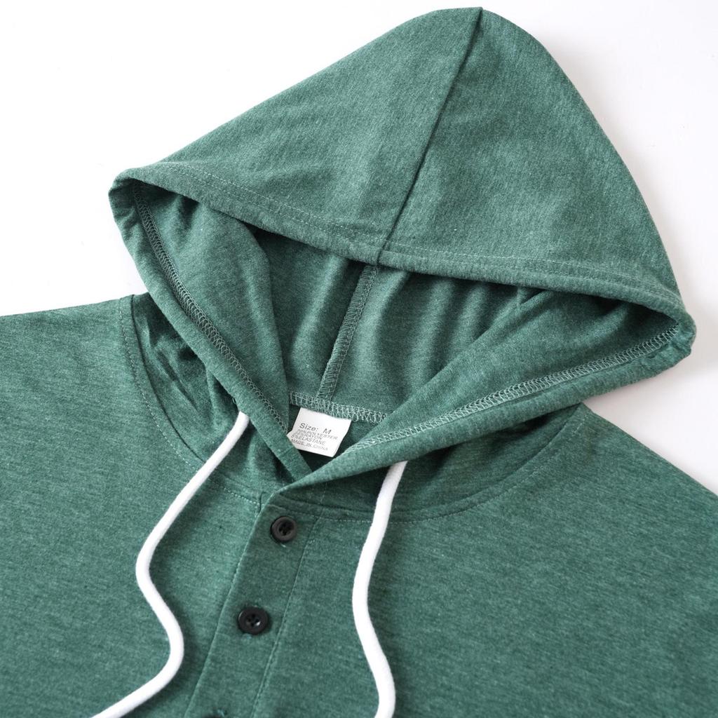 Men's Solid Color Stand Collar Button Sweatshirt Hoodie Men's Sports Large Size Casual Sweatshirt