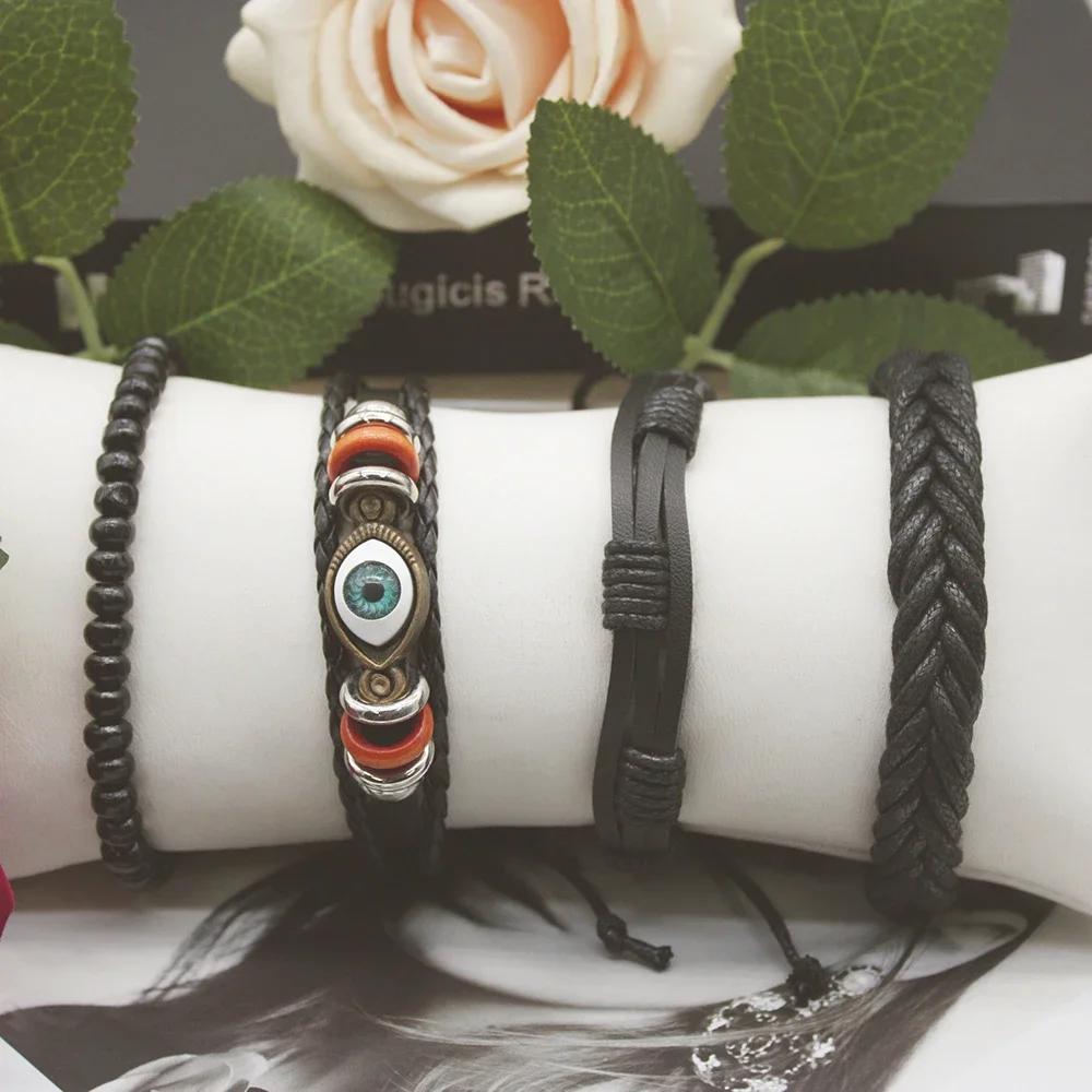 

Набор из 5 предметов, мужской браслет, мужские роскошные часы, итальянский браслет с подвесками, в комплект входит коробка, роскошный кожаный ремешок для путешествий на открытом воздухе