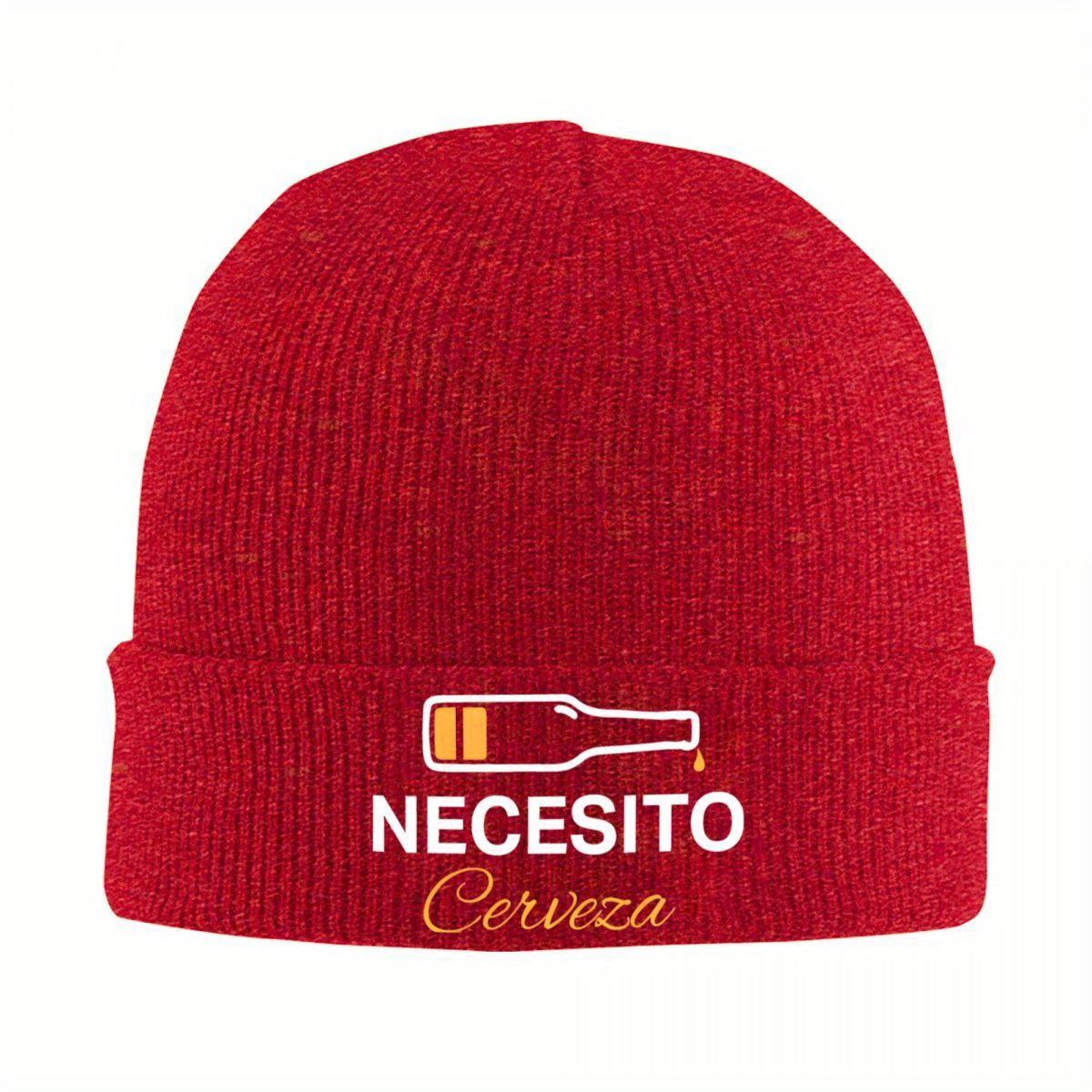 Мексиканское пиво Necesito Cerveza Вязаная шапка-бини Зимняя шапка Теплая Хип-хоп кепка Мужчины Женщины