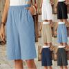 Women's Summer Shorts  High Waist 5-Inch Casual Lounge Shorts, Solid Color Straight Leg Home Outdoor Wear