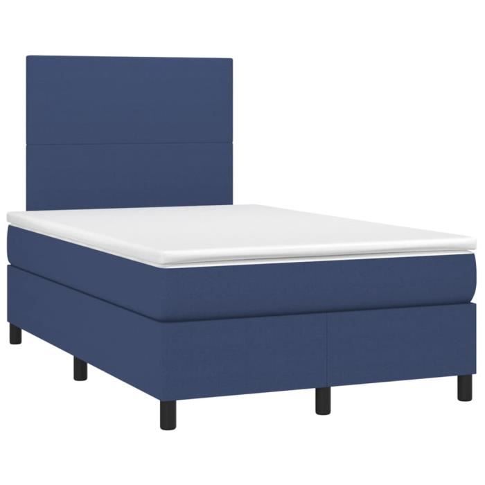 3141607 vidaXL Divan Bed with Mattress Blue 120x200 Cm Fabric