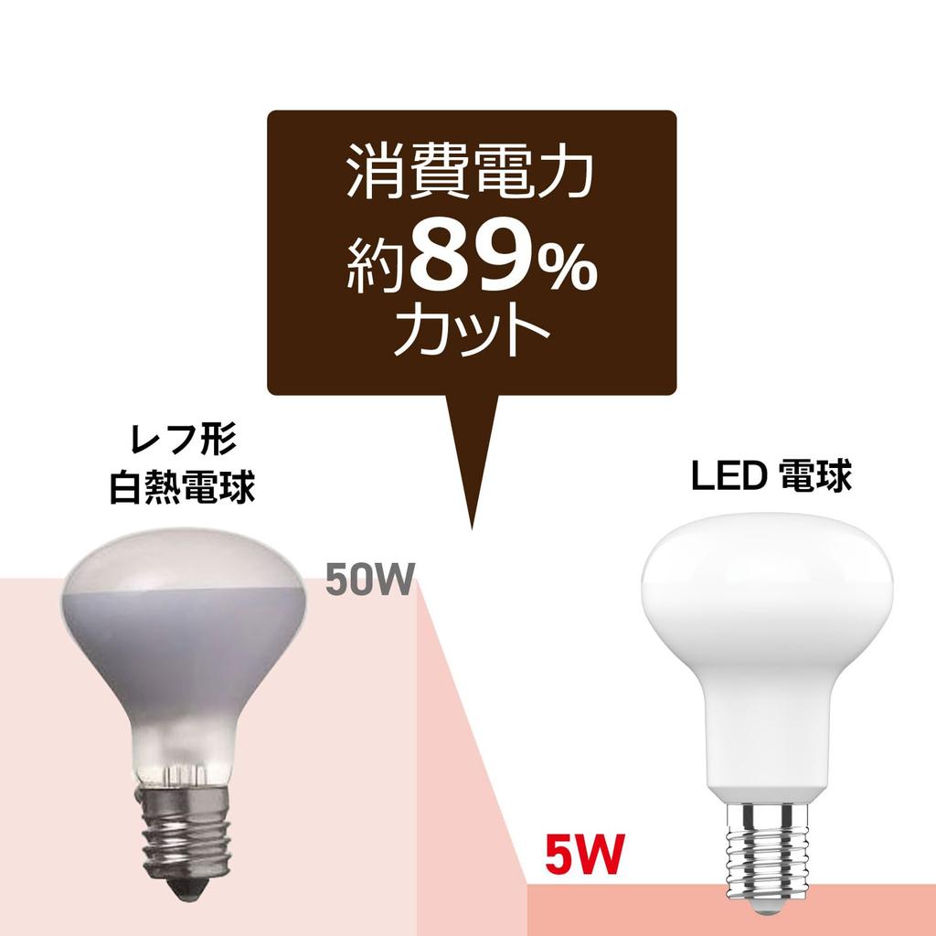 Styled LED Bulbs, 2-Pack, E17 Base, Dimmable, Warm White, 50W Equivalent, Reflector Type, Suitable for Enclosed Fixtures, HDR5D17L2