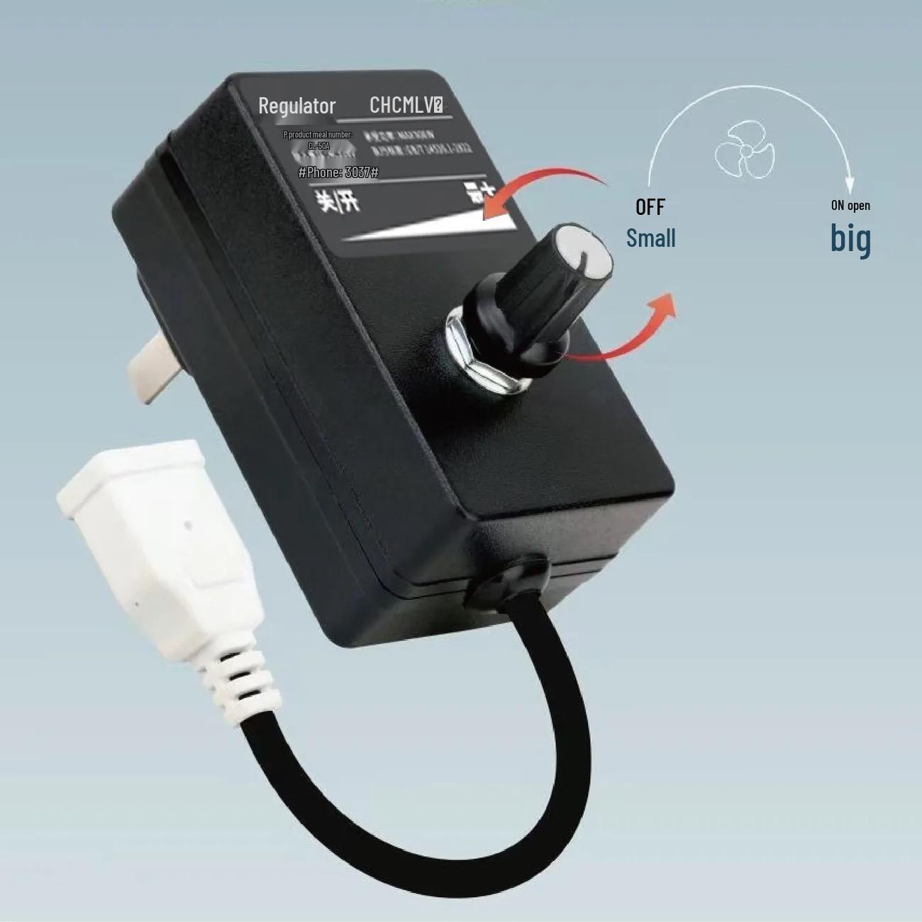 

220V Single-Phase AC Motor Speed Controller with Stepless Temperature and Light Adjustment