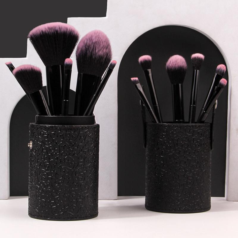 12Pcs Professional Makeup Brush Set Soft Synthetic Hair Brushes With Powder Puff For Foundation Powder Eyeshadow Travel Tools