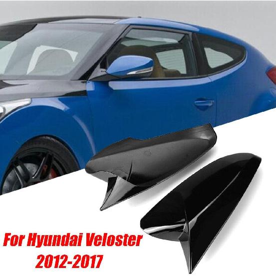 1Pair Side Mirror Cover Rear View Mirror Cover Trim For Hyundai Veloster 2012 2013 2014 2015 2016 2017 Gloss Black