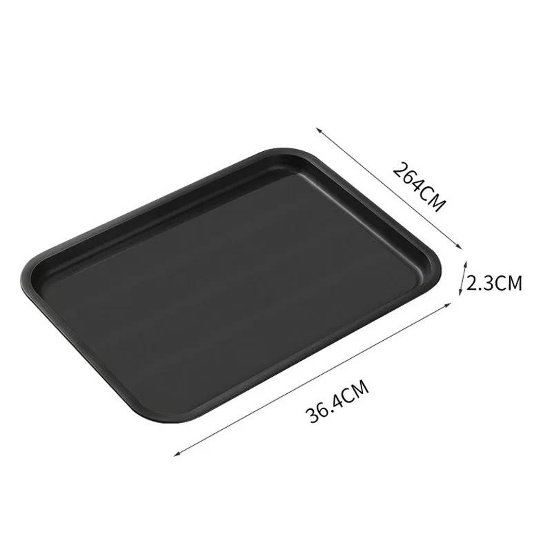 Heavy-Duty Non-Slip Serving Tray | Black Rectangular Tableware for Chinese Food, Dessert & Tea | Commercial Kitchen & Hotel Use