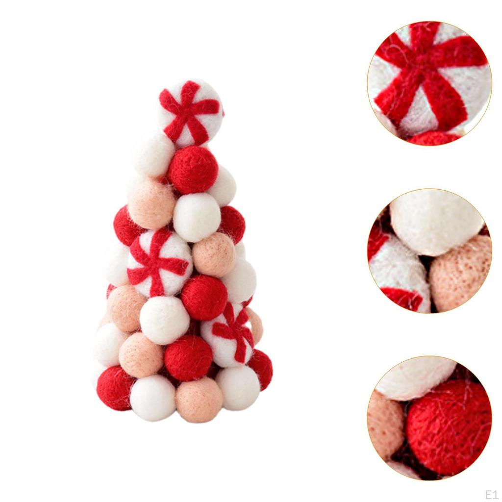 Christmas Pompom Tree Tabletop Decor Table Top Xmas Decoration for Restaurant