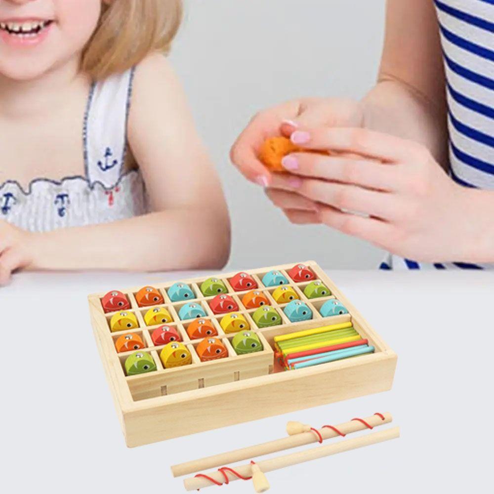 Early Education Wooden Magnetic Fishing Game Magnetic Fishing Learning Box  Learn Math