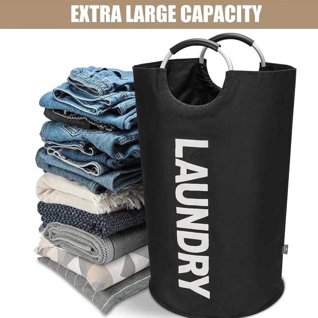 Portable Folding Fabric Oxford Cloth Dirty Clothes Hamper - Essential for Clothes And Sundries Storage