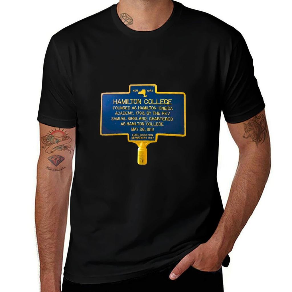 Hamilton College Sign T-Shirt Casual Short Sleeve Top