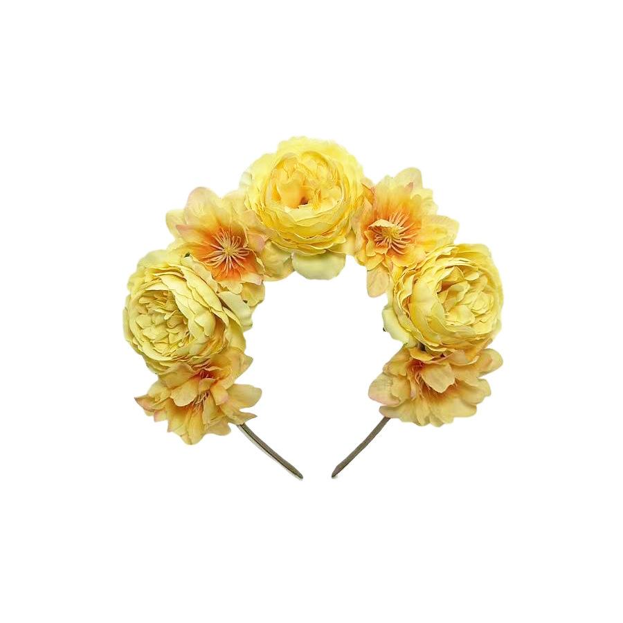 European and American simulated peony flower headbands, super fairy hair accessories, Hawaii beach vacation photo headwear