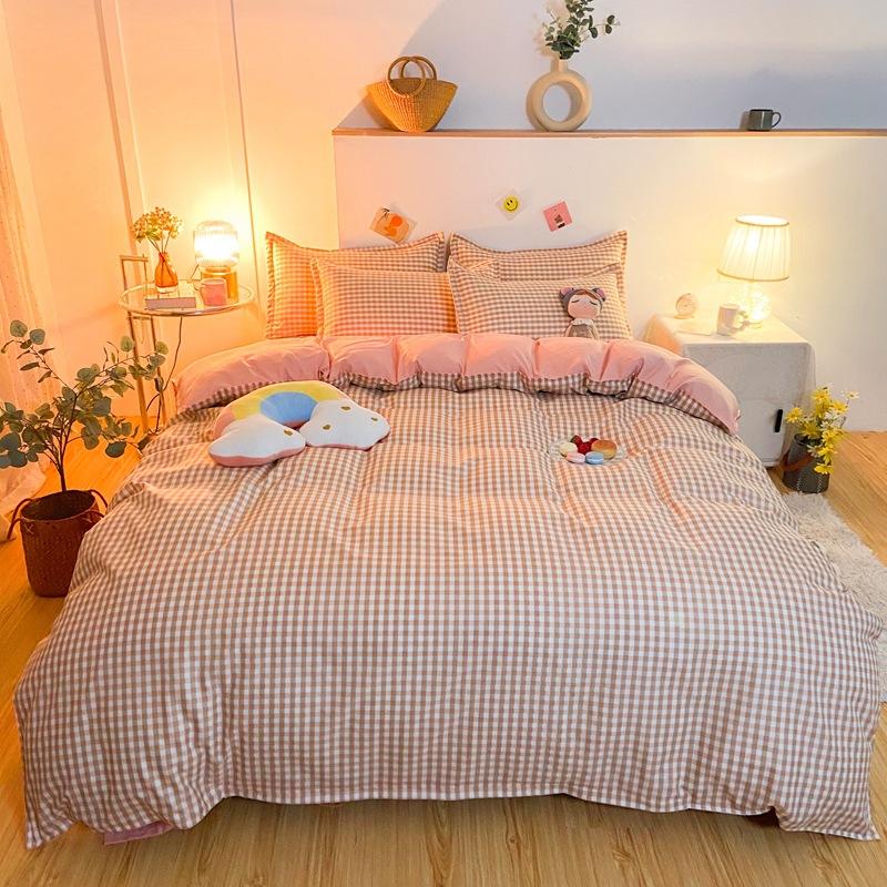 Thickened Brushed Four-piece Bed Sheet and Quilt Cover Three-piece Set Four-season Autumn and Winter Bedding Duvet Cover