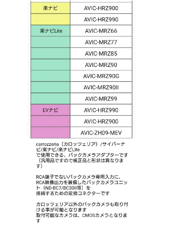 Rückkamera-Anschluss Carrozzeria RakuNavi RakuNavi Lite Lite CyberNavi EVNavi Pioneer Navi Externer Adapter AVIC zh0099 VH0999 VH0999S ZH0999