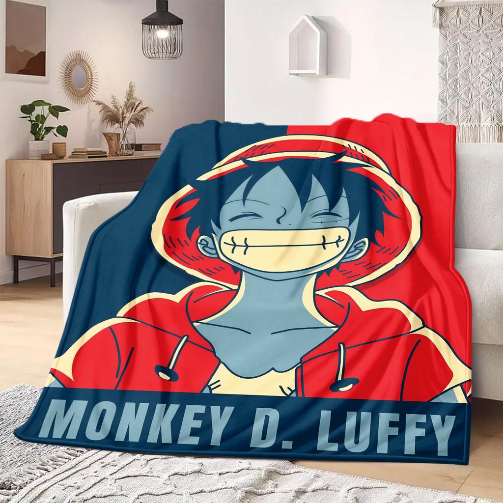 ONE PIECE Monkey D. Luffy Print Blanket Warm Comfortable Flannel Blanket Suitable for Bedrooms,Sofas, Beds,Chairs -QIAO105
