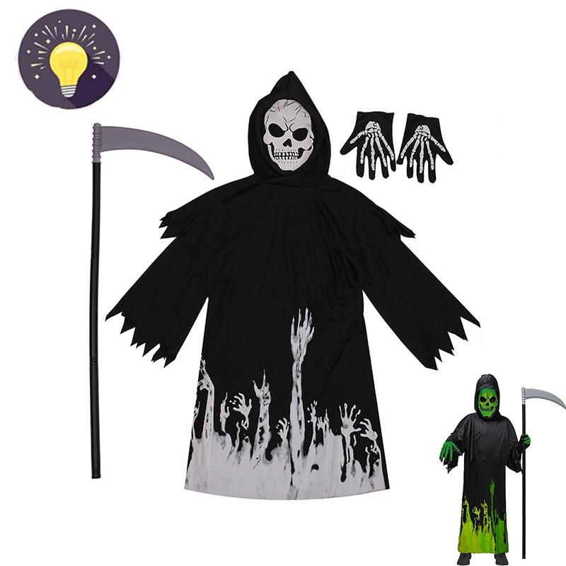 Authentic Grim Reaper Cosplay Costume For Kids