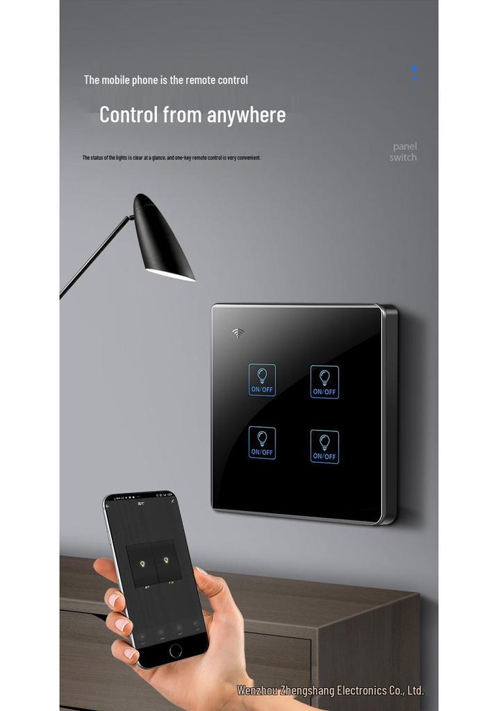 Zhengshang C4 ZigBee Graffiti Smart Switch, EU Standard, Voice-Activated, Compatible with Alexa & Google.