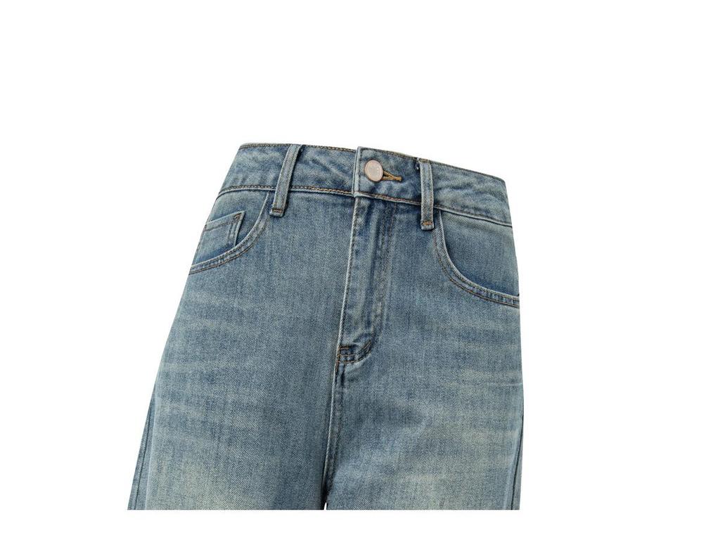 Retro Blue High-Waisted Cropped Harem Jeans for Women