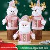 Christmas Eve Apple Shaped Santa Gift Box with Candy Jar and Knitted Design for Kids