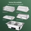 Stainless Steel Self-Serve Buffet Warmer with Transparent Flip-Top for Restaurants & Hotels
