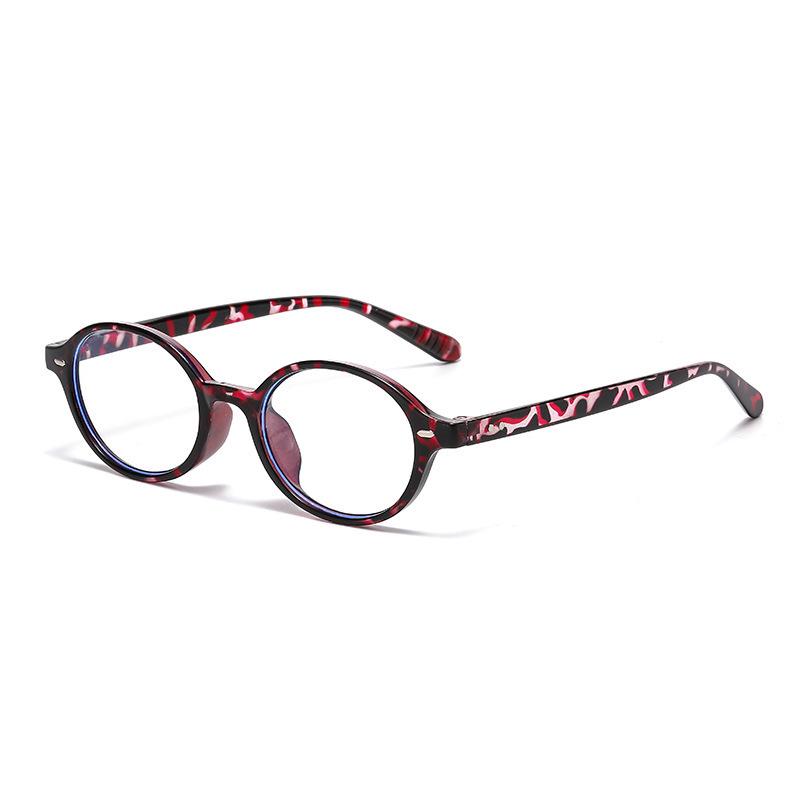 Fashionable Anti-Blue Light Round Reading Glasses for Seniors - Portable and Stylish with Flat Lenses