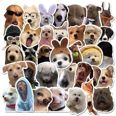 50 Autocolantes Emoji de Cão Realistas e Engraçados - Autocolantes de Decoração de Cão Pequeno Únicos, Não Repetitivos
