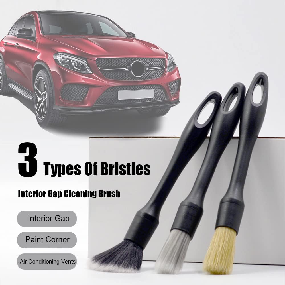 3pcs Cleaning Brush Car Air Conditioning Vent Clean Crevice Sweep Dust Duster Car Interior with Brush Car Wash Tool Set