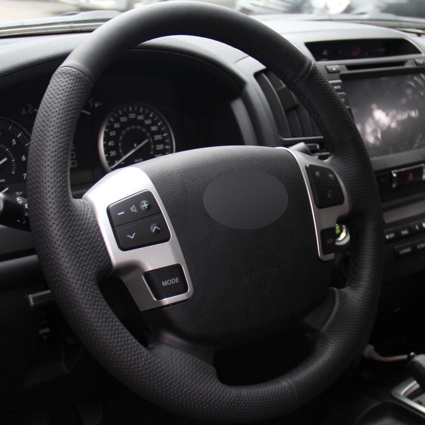 Black Artificial Leather No-slip Car Steering Wheel Cover for Toyota Land Cruiser HiAce 2007-2019 Tundra Sequoia 2007-2013