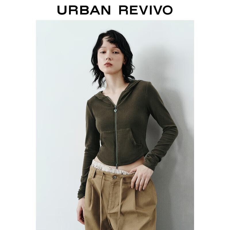 UR 2025 Autumn Women s Hooded Slim-fit Jacket with Heart Detail XS