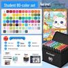 Dual-Tip Art Marker Set - 120 Colors, Hard Tip, Oil-Based for Students
