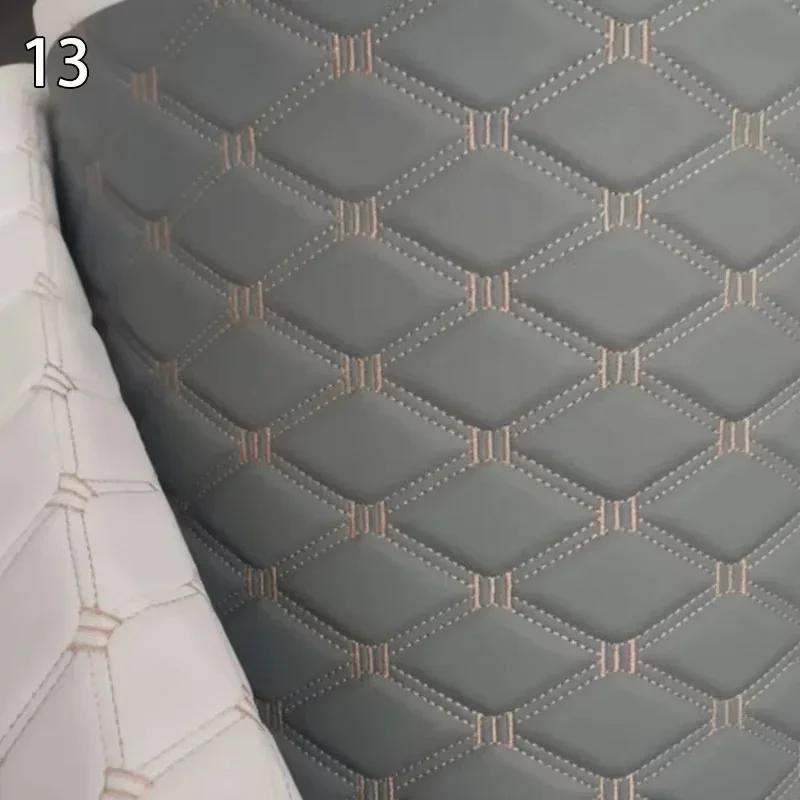 

100x158cm Sponge Quilted Embroidered Faux Leather Fabric Car Floor Mat Background Wall Decoration Materials PVC Leather Fabric
