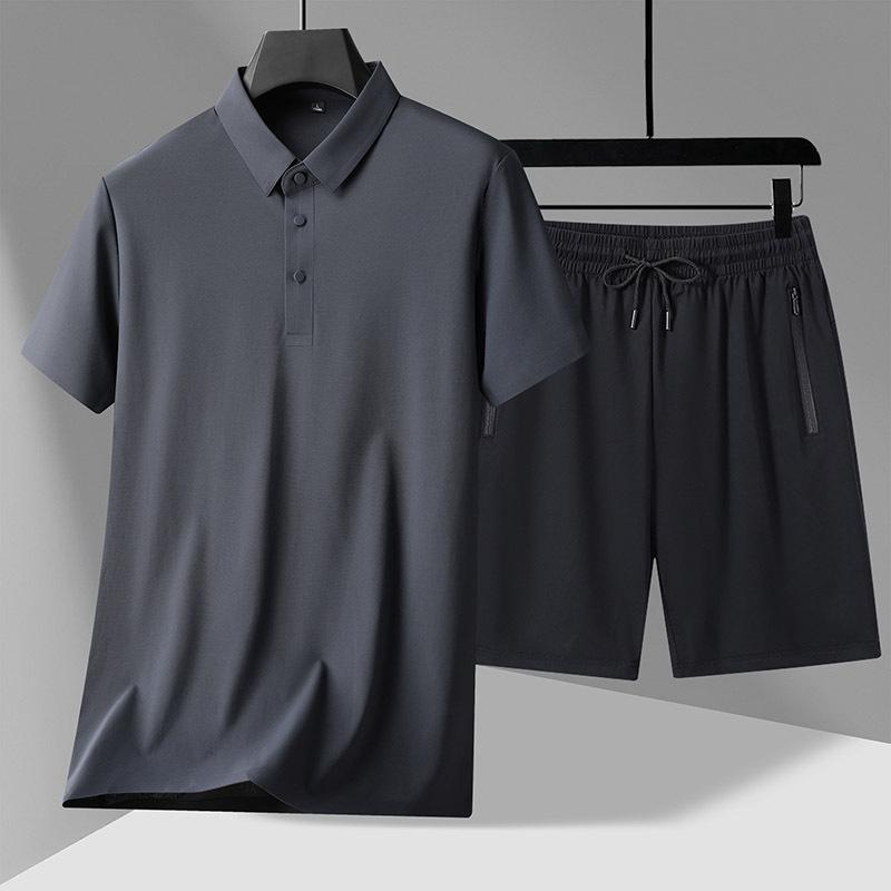 2026 New Summer Men's Polo and Five-Point Shorts Set for Middle-Aged & Elderly