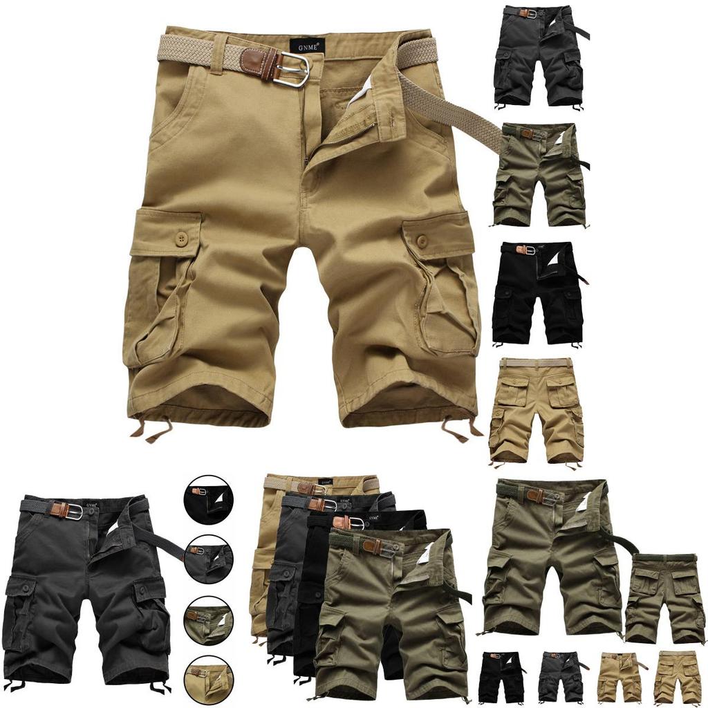 Durable Men's Combat Military Camo Cargo Shorts With Multiple Pockets For Summer
