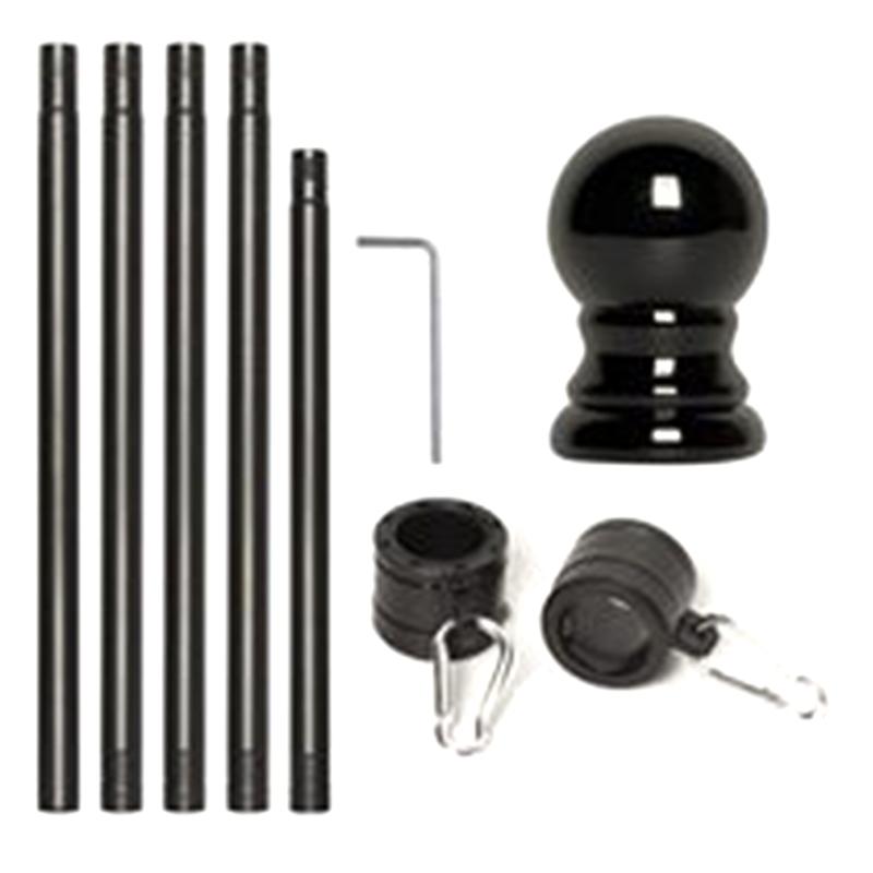 AEE2-5FT Black Flag Pole, Weather Resistant Rustproof Flagpole Suitable For 3X5 Sports Fan Outdoor Flags чёрный