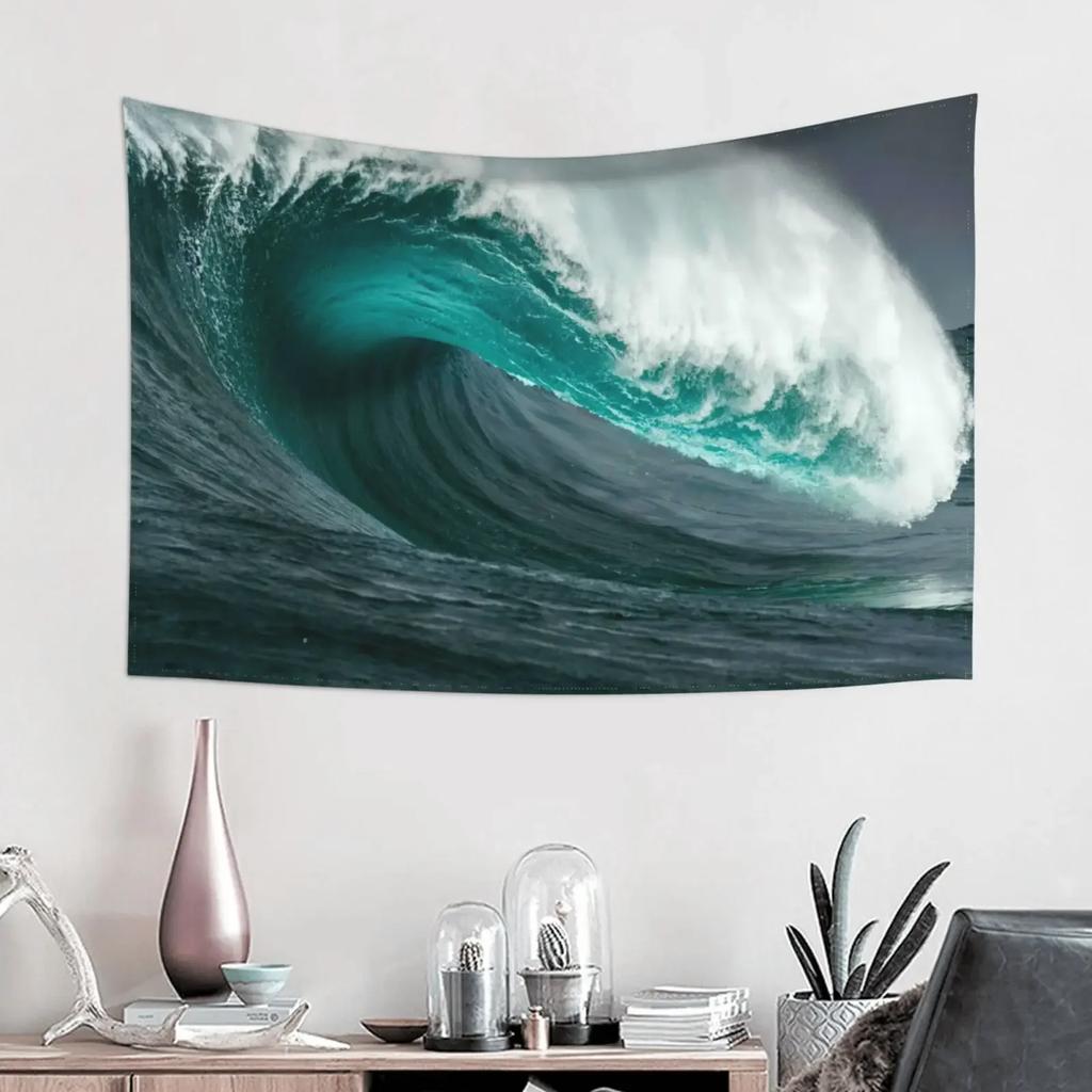 Sea Wave Tapestry, Bohemian Style, Hippies, Wall Decoration, Picnic Mat, Beach Towel, Room Decoration Aesthetics Tapestry Wall