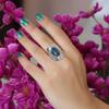 Rainbow Calsilica Silver Ring, Pure 925 Sterling Silver Handmade Jewelry, Silver Women Jewelry Ar8943