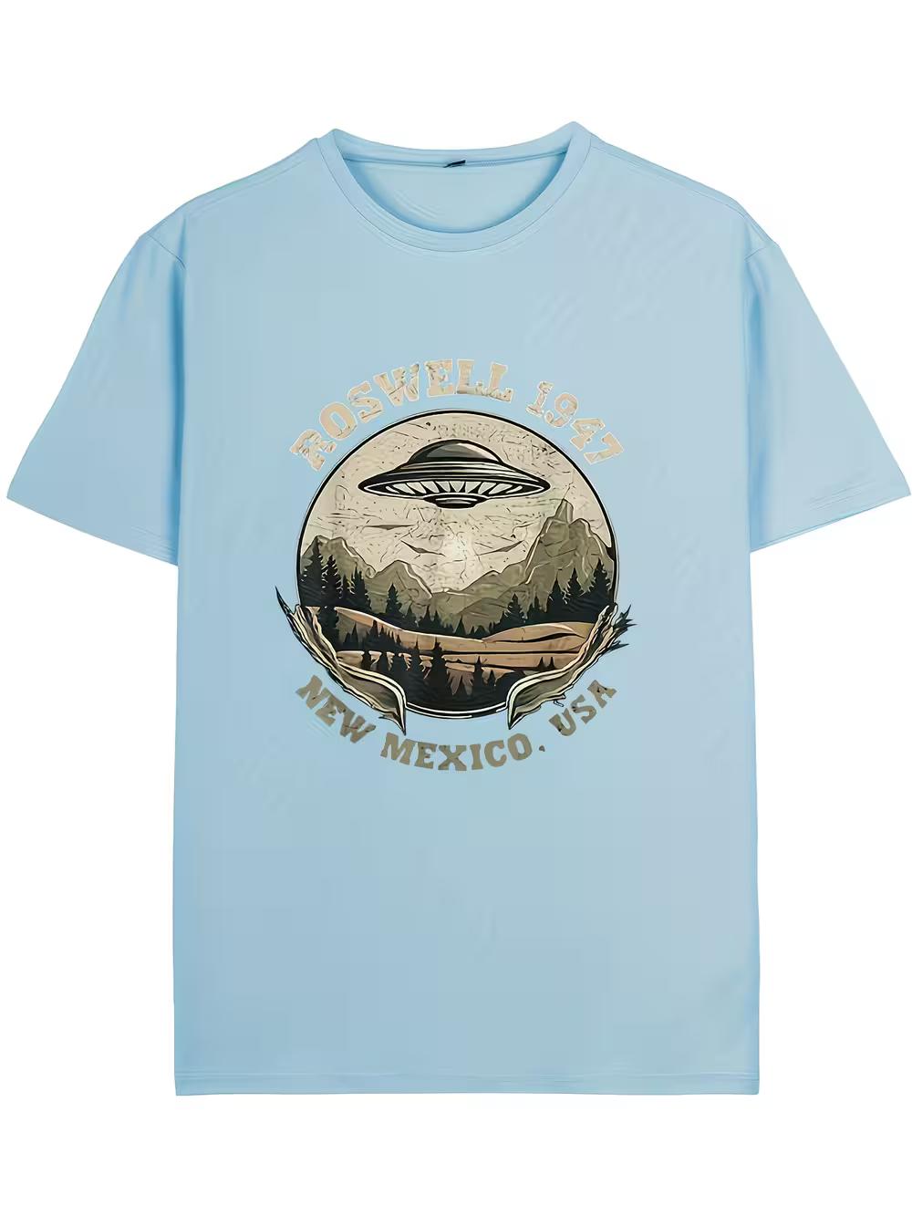 

Men Roswell 1947 Alien UFO T-Shirt - Roswell New Mexico 1947 Crash Site Graphic Tee S