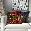 Cartoon Weihnachtsmann Polyester Kissenbezug Weihnachten Sofa Kissenbezug Zuhause Feiertag Bedruckter Kissenbezug